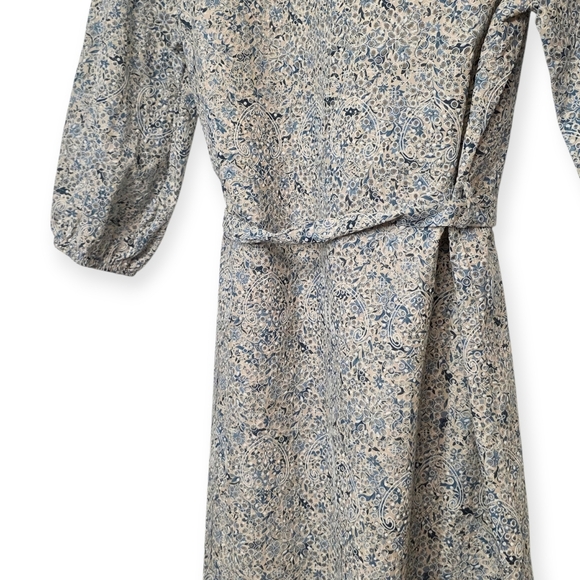 NWT ZARA Dress Medium Blue White Floral Tie Waist Women’s - Picture 11 of 16